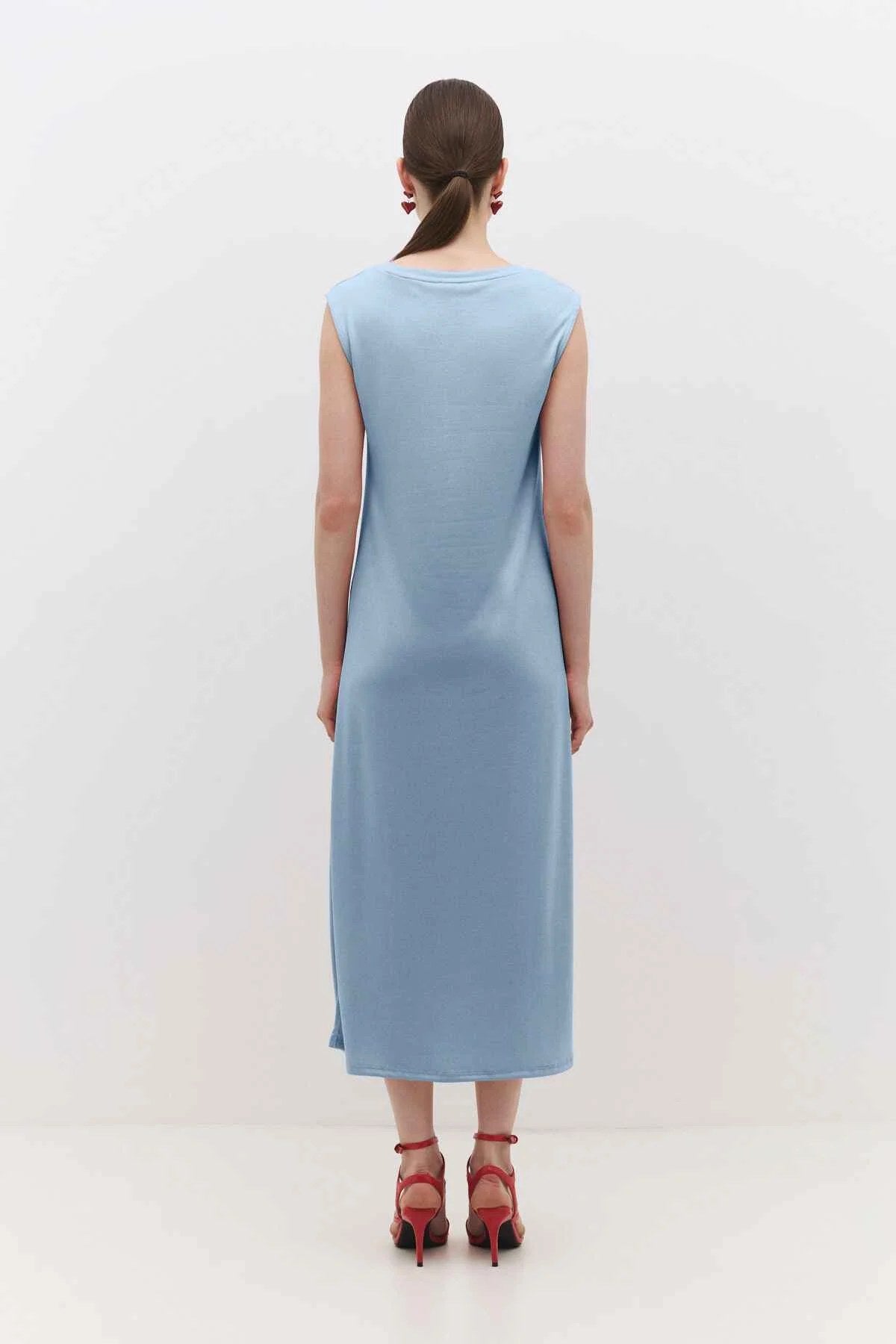 Midikleid mit Rundhalsausschnitt
