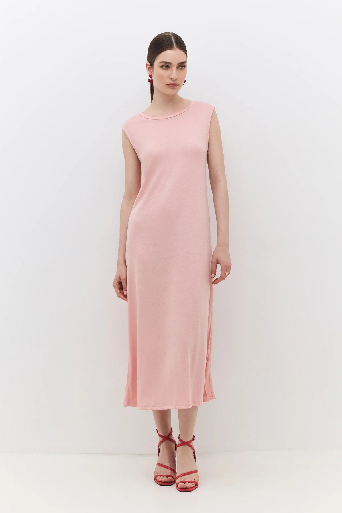 Midikleid mit Rundhalsausschnitt