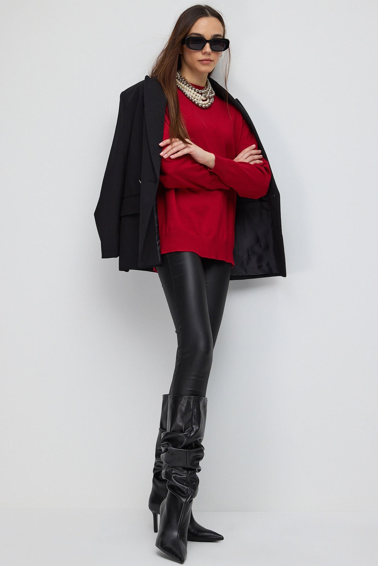Oversize-Pullover mit Rundhalsausschnitt
