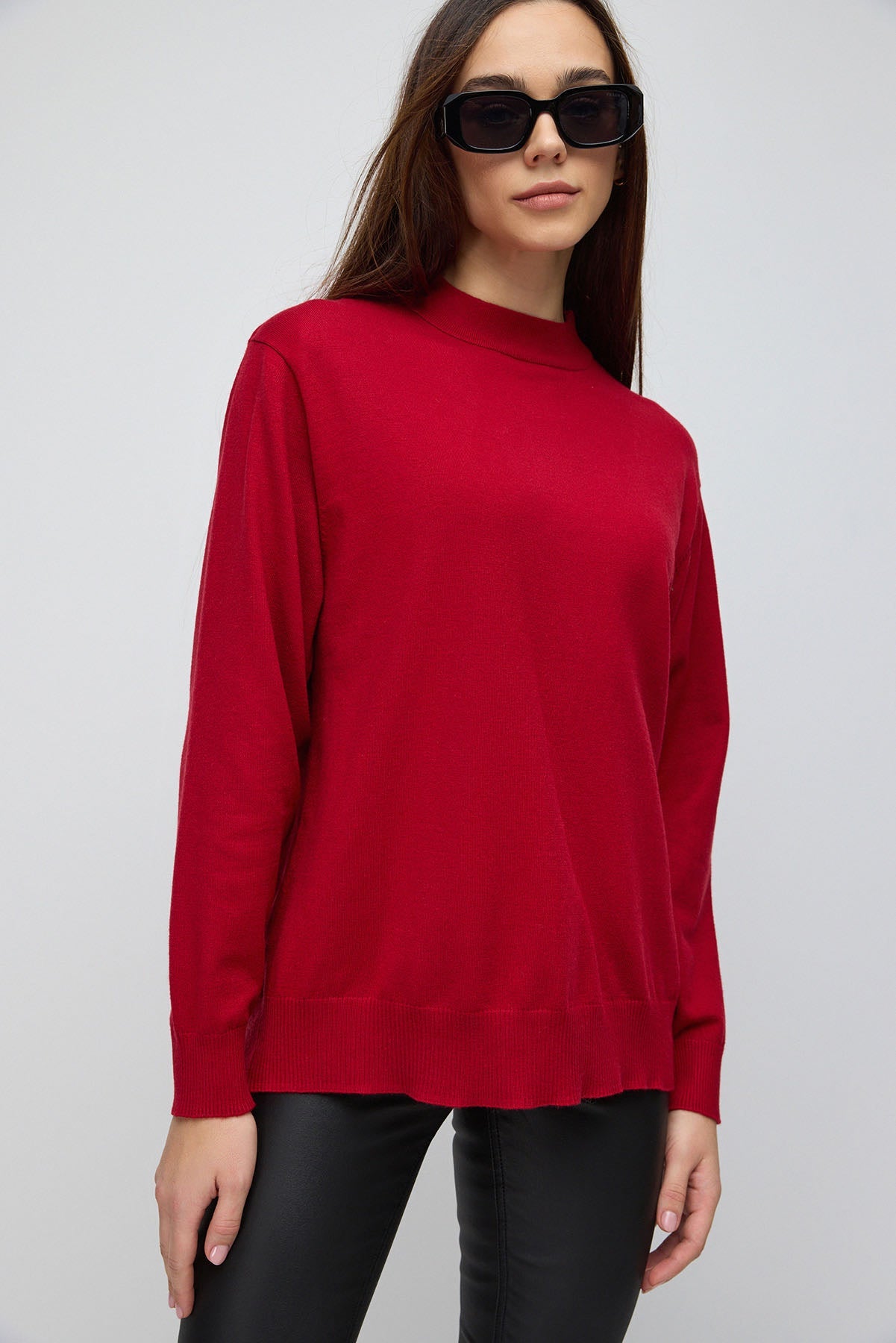 Oversize-Pullover mit Rundhalsausschnitt