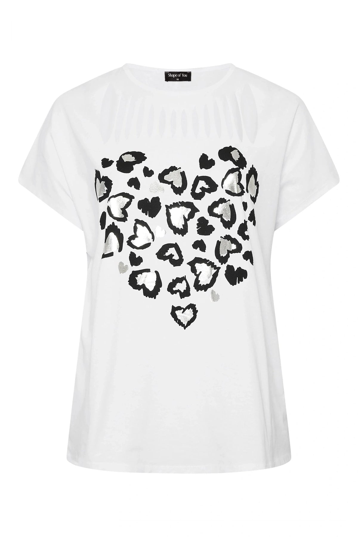 Baumwoll-T-Shirt mit Rundhalsausschnitt