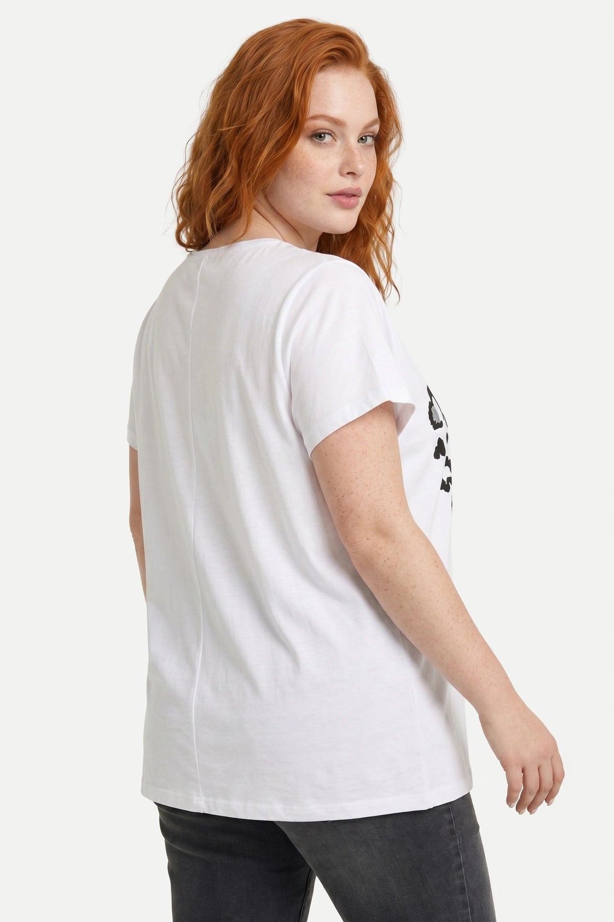 Baumwoll-T-Shirt mit Rundhalsausschnitt