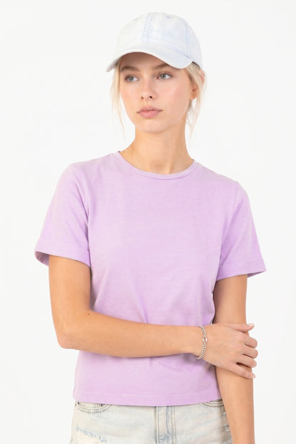 Baumwoll Basic Rundhals T-Shirt