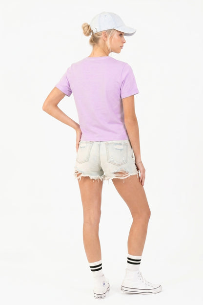 Baumwoll Basic Rundhals T-Shirt