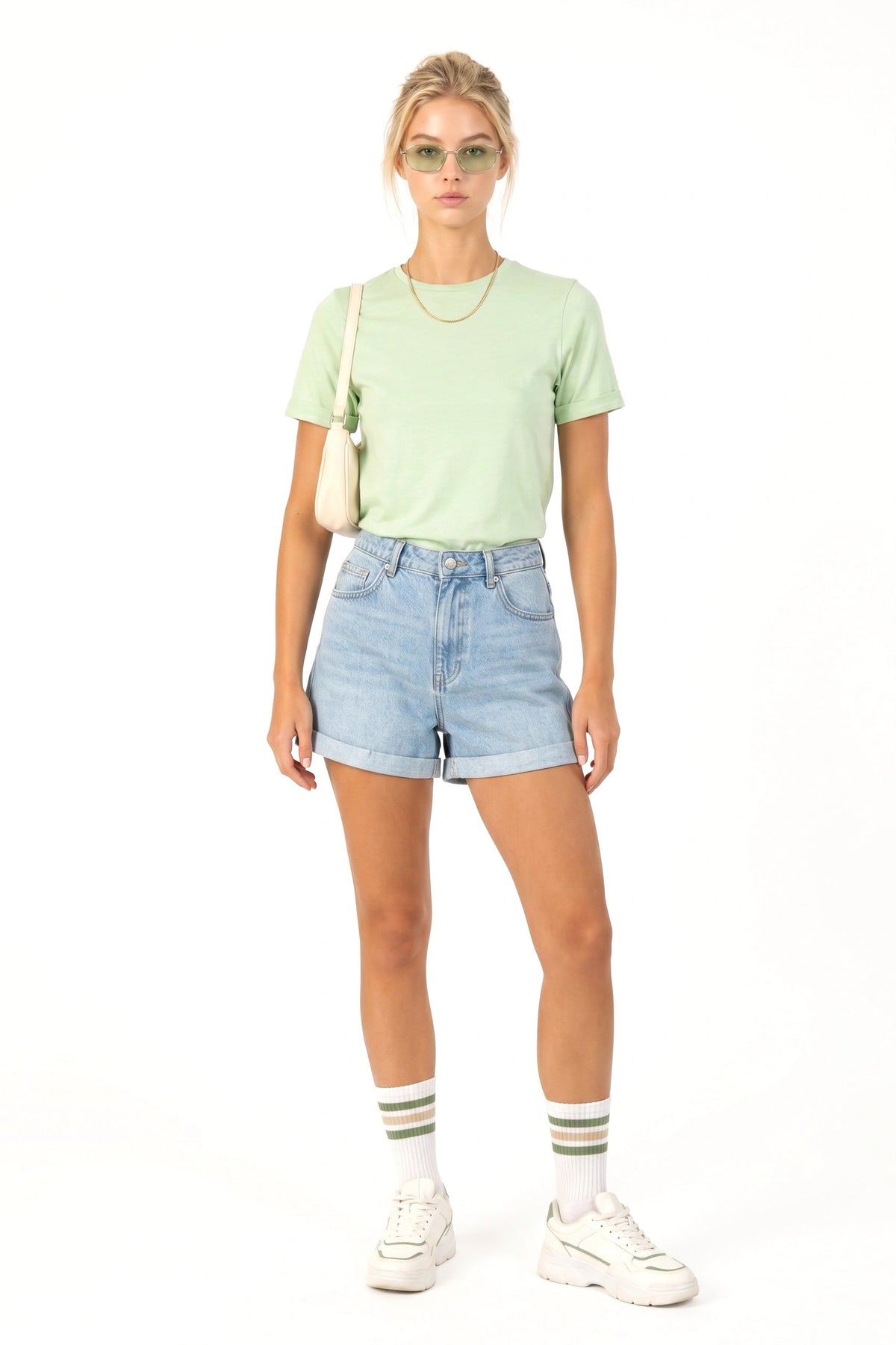 Baumwoll Basic Rundhals T-Shirt