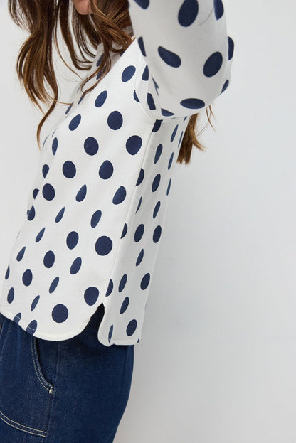 Sweatshirt mit Rundhalsausschnitt und Polka-Dots