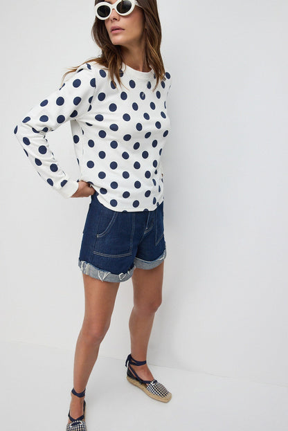 Sweatshirt mit Rundhalsausschnitt und Polka-Dots