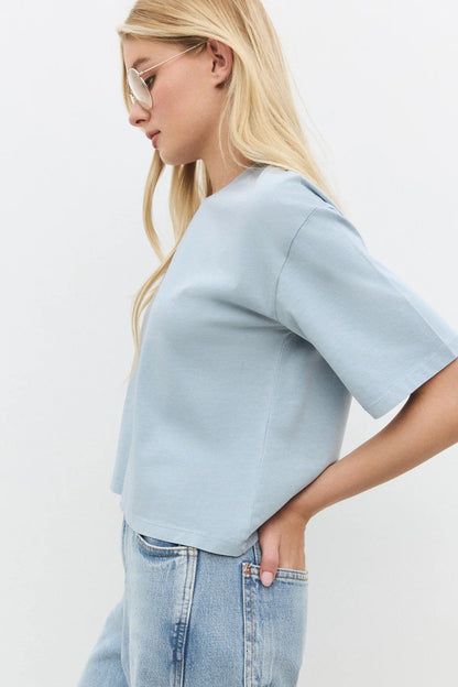 Basic-T-Shirt mit Rundhalsausschnitt und lockerer Passform