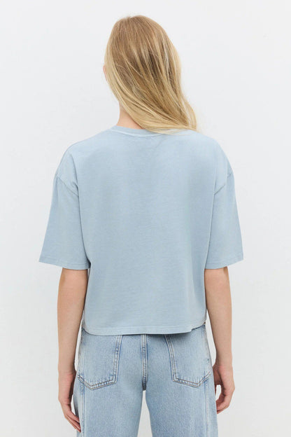 Basic-T-Shirt mit Rundhalsausschnitt und lockerer Passform