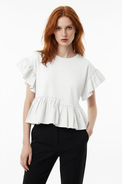 Crew-Neck Weiche Bluse im Relaxed Fit