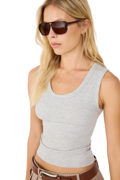 Ärmelloses Tanktop mit Rundhalsausschnitt