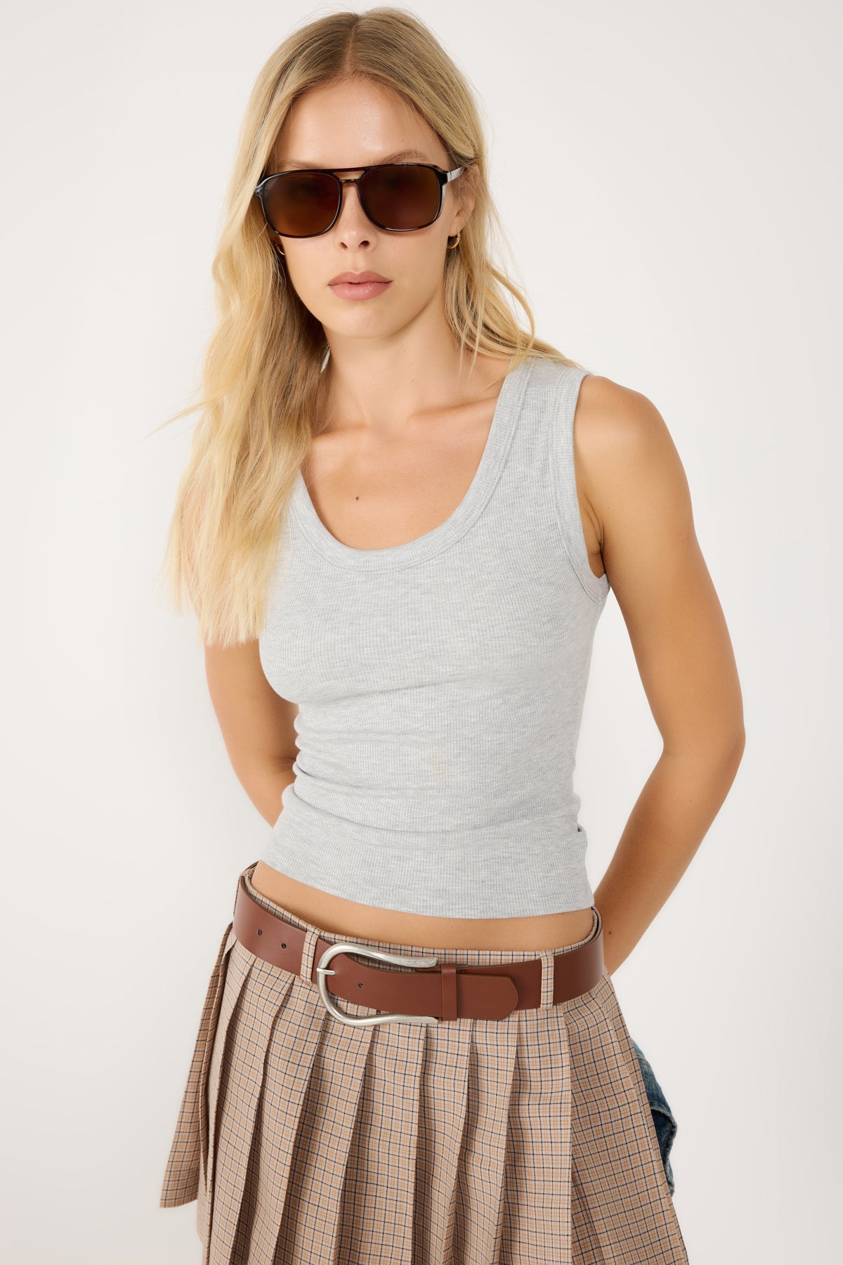 Ärmelloses Tanktop mit Rundhalsausschnitt