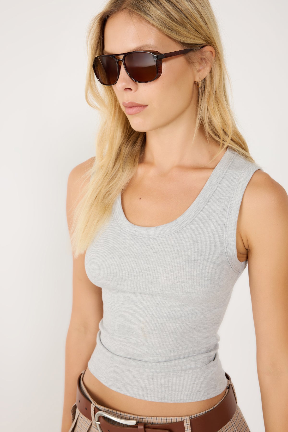 Ärmelloses Tanktop mit Rundhalsausschnitt