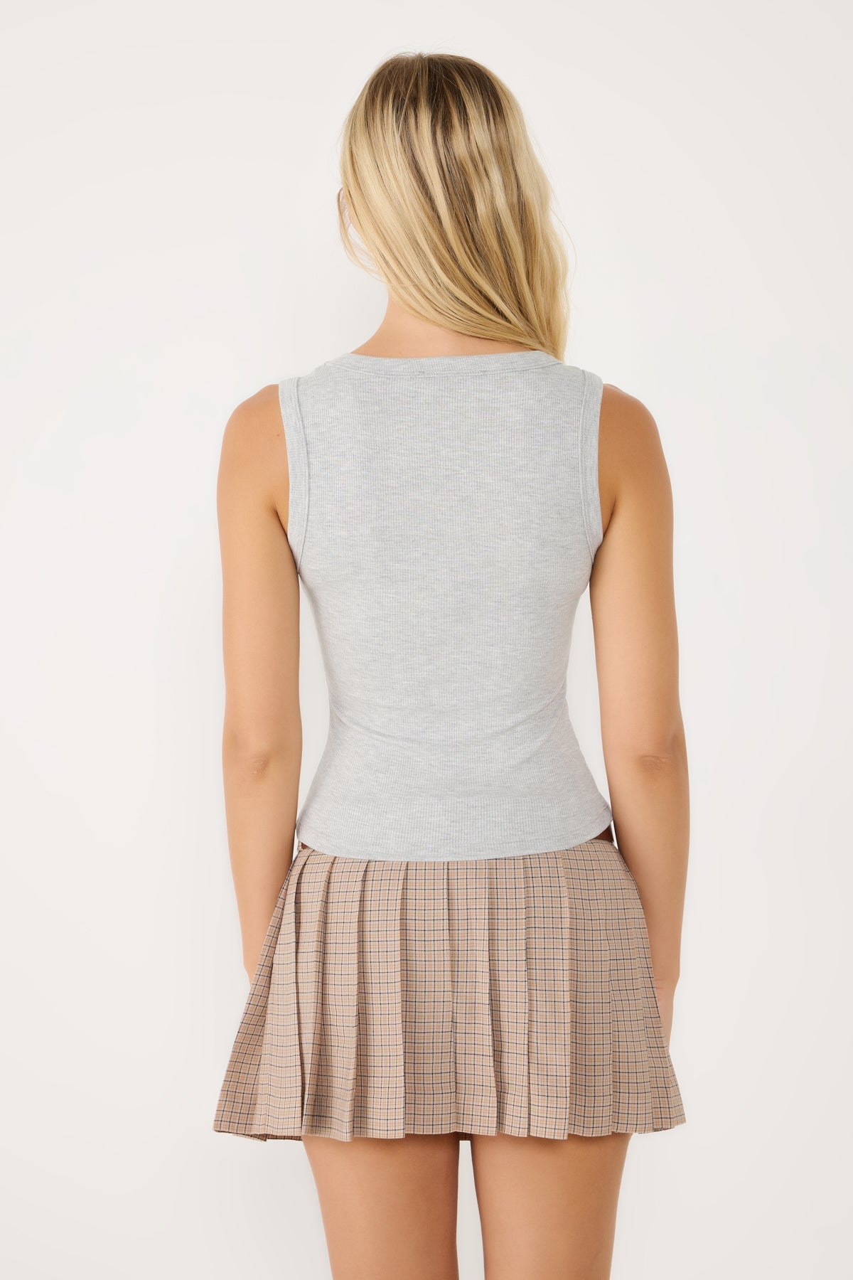 Ärmelloses Tanktop mit Rundhalsausschnitt
