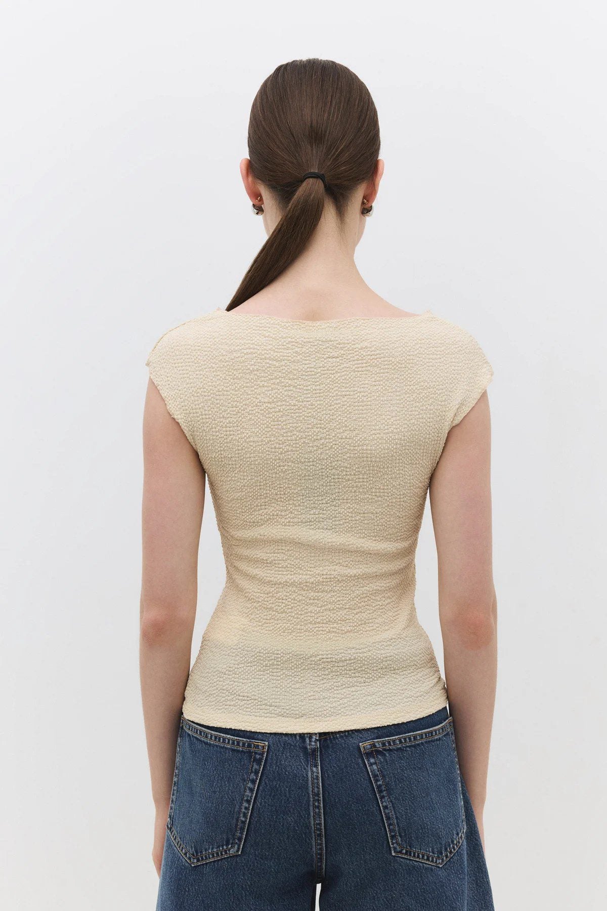 Ärmellose Bluse mit Rundhalsausschnitt
