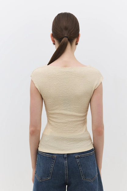 Ärmellose Bluse mit Rundhalsausschnitt