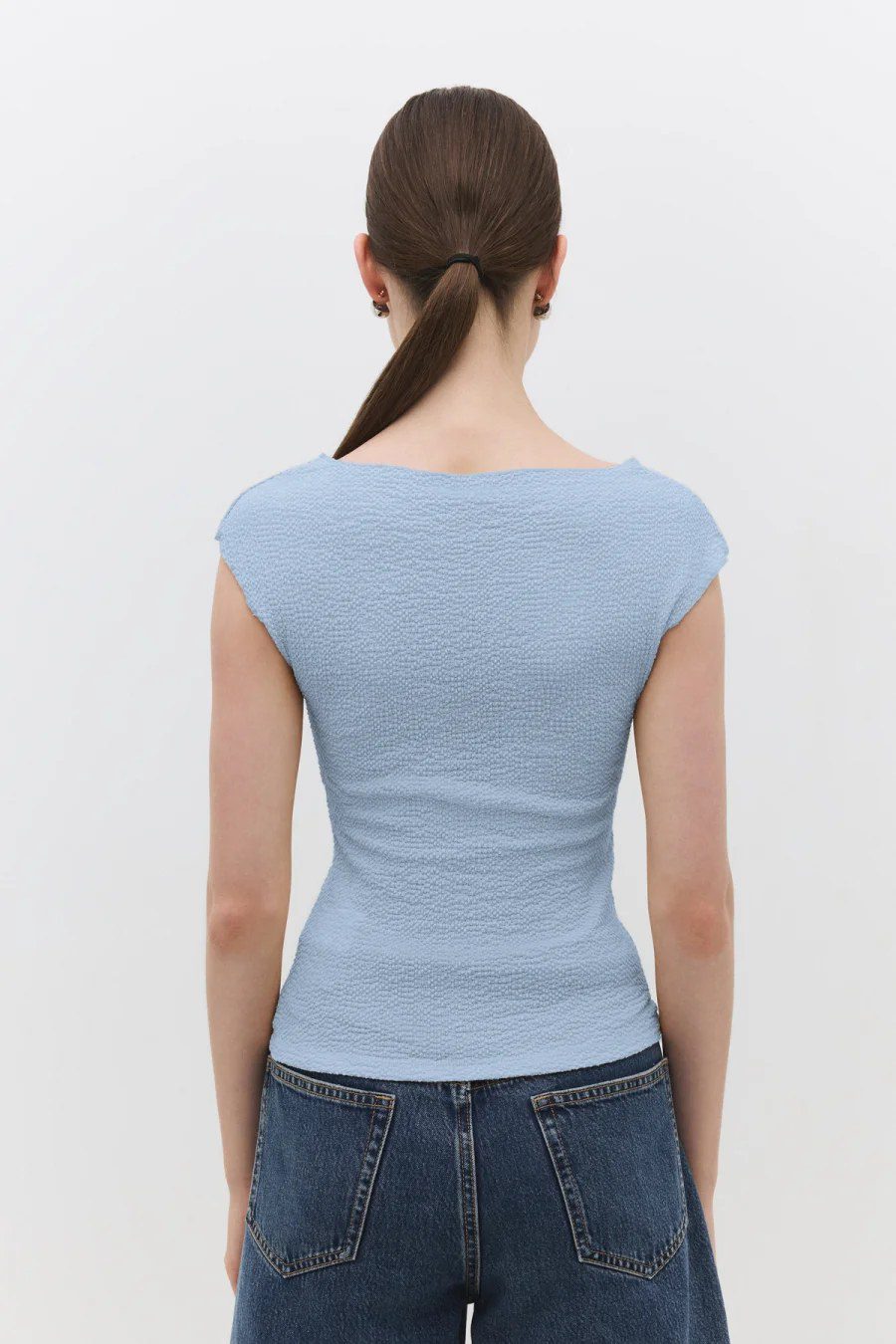 Ärmellose Bluse mit Rundhalsausschnitt