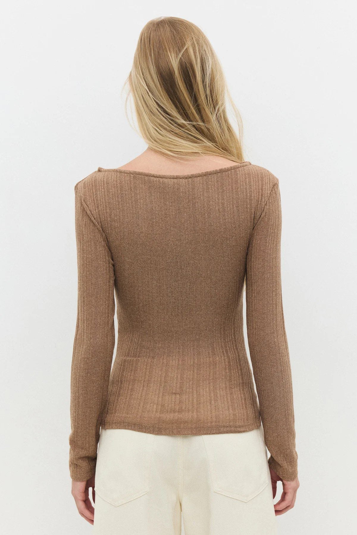 Bluse mit Rundhalsausschnitt und langen Ärmeln
