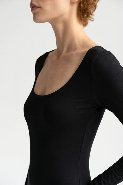 Langarm Kleid mit Rundhalsausschnitt