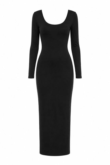 Langarm Kleid mit Rundhalsausschnitt
