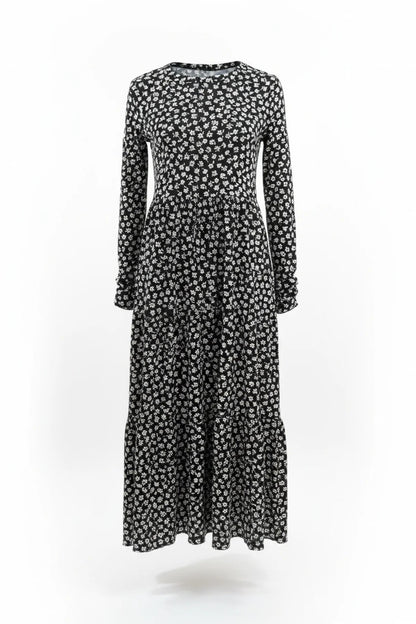 Langarm Kleid mit Rundhalsausschnitt