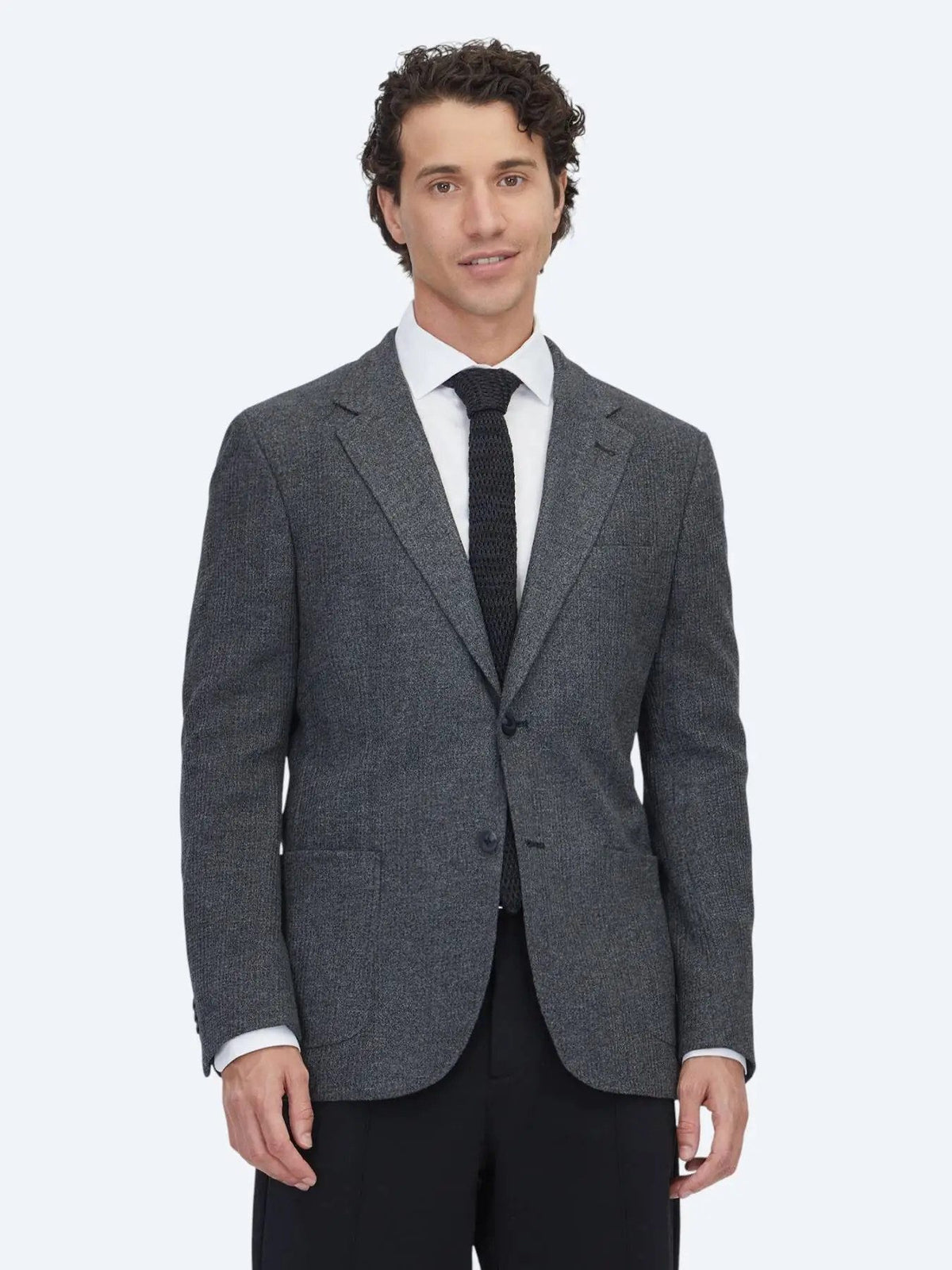 Schwarze Karierte Modern Fit Baumwolljacke