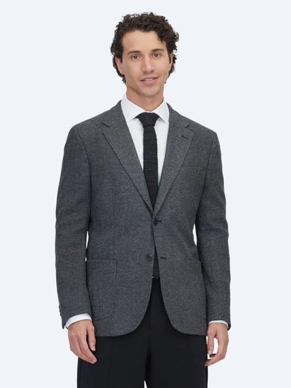 Schwarze Karierte Modern Fit Baumwolljacke