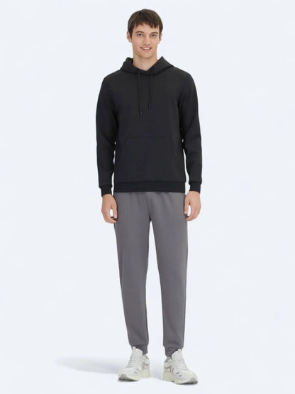 Schwarzer Kapuzenpullover
