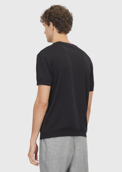 Schwarzes Jacquard T-Shirt 100% Baumwolle