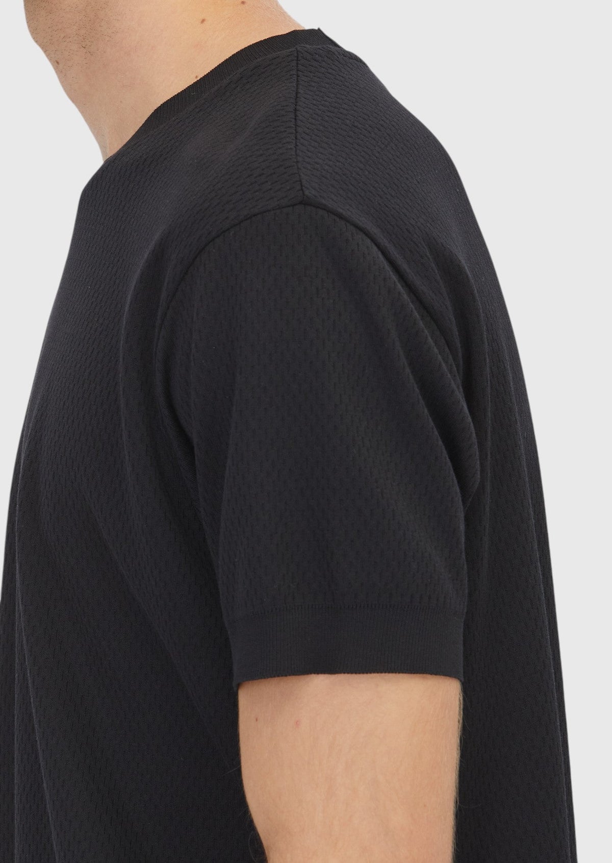 Schwarzes Jacquard T-Shirt 100% Baumwolle