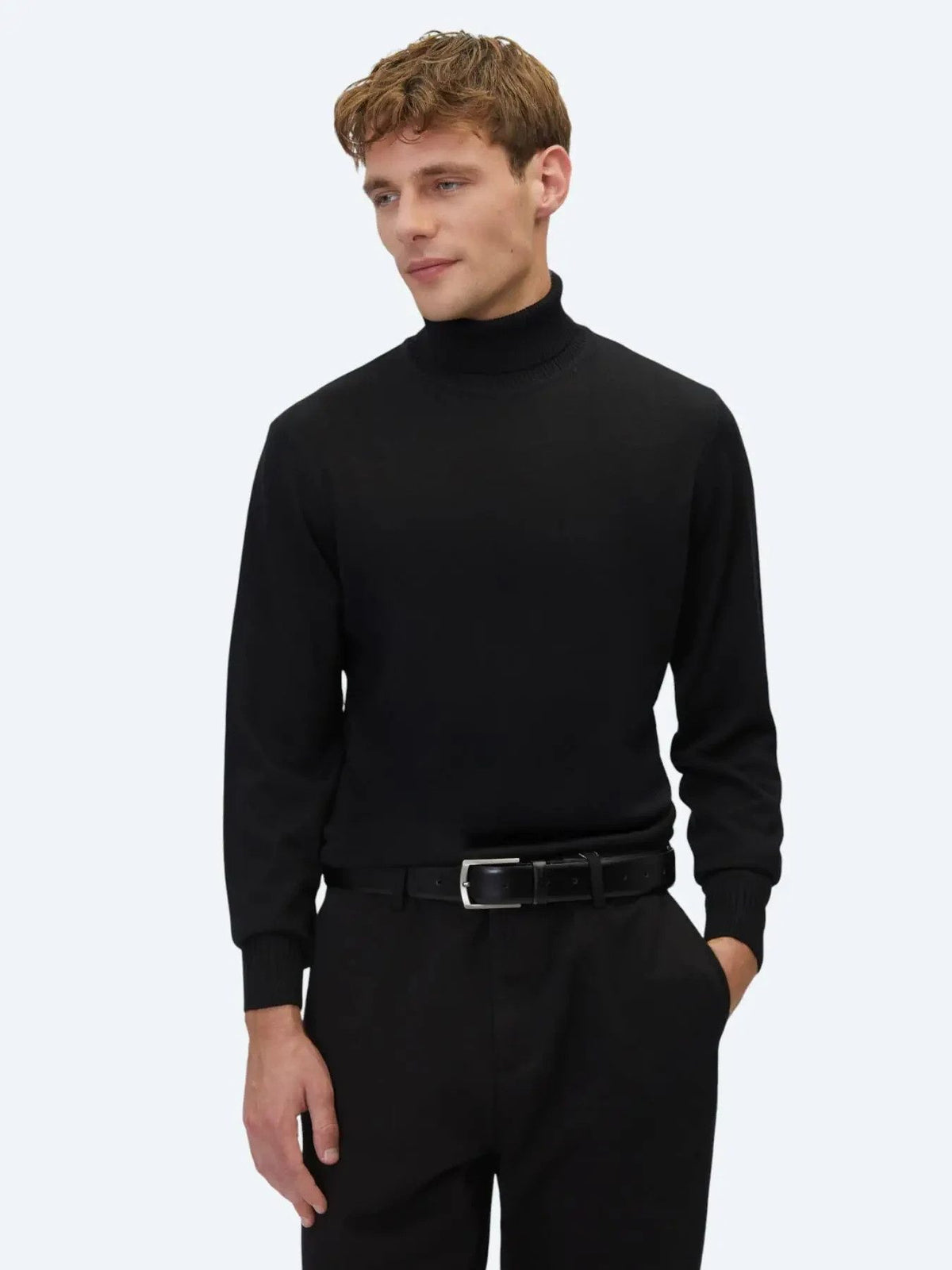 Schwarzes Strick-Sweatshirt