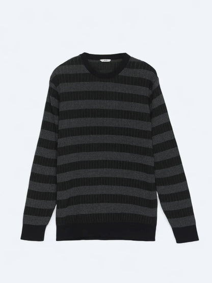 Schwarzes Strick-Sweatshirt
