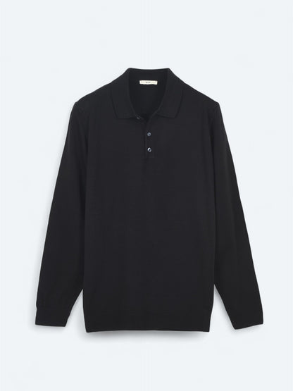 Schwarzes Strick-Sweatshirt