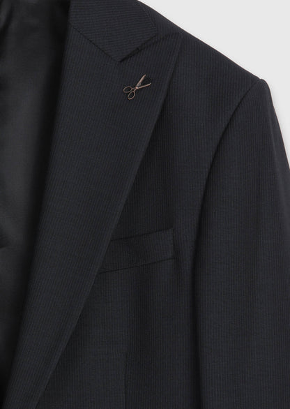 Schwarzer Micro Modern Fit Wollanzug