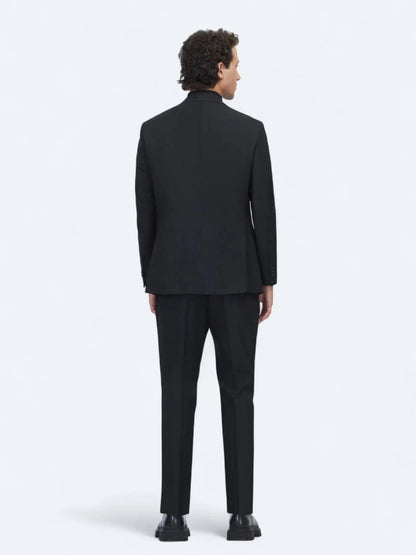 Schwarzer Micro Regular Fit Anzug