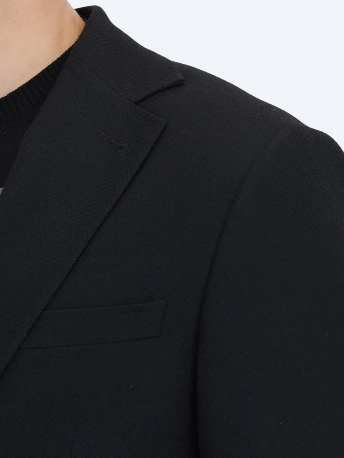 Schwarze gemusterte Modern Fit Jacke