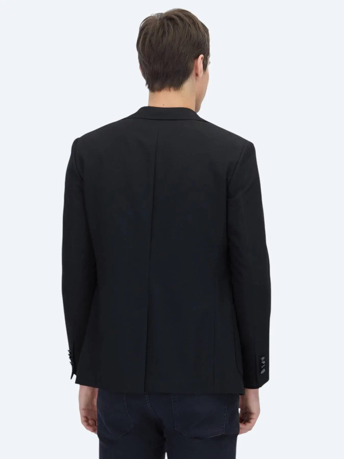 Schwarze gemusterte Modern Fit Jacke