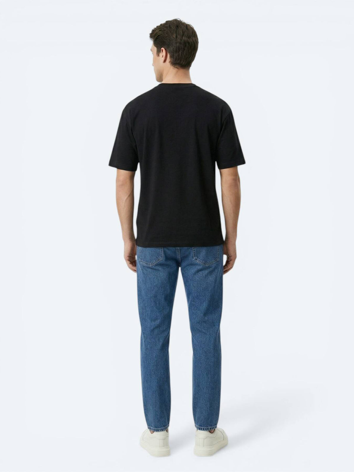 Schwarzes schlichtes 100% Baumwoll-T-Shirt