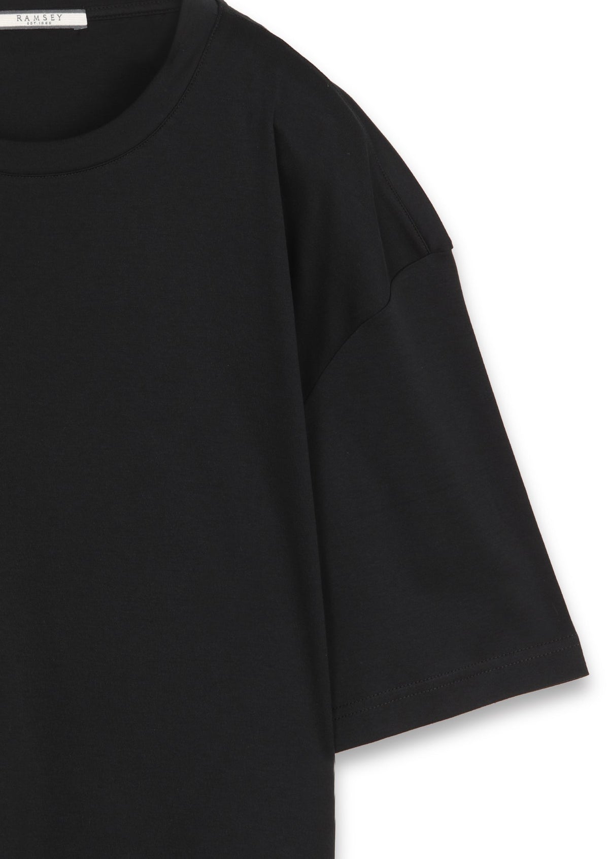 Schwarzes schlichtes Rundhals T-Shirt 100% Baumwolle