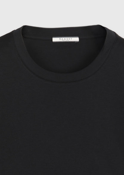 Schwarzes schlichtes Rundhals T-Shirt 100% Baumwolle