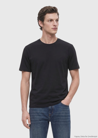 Einfaches T-Shirt mit Rundhalsausschnitt