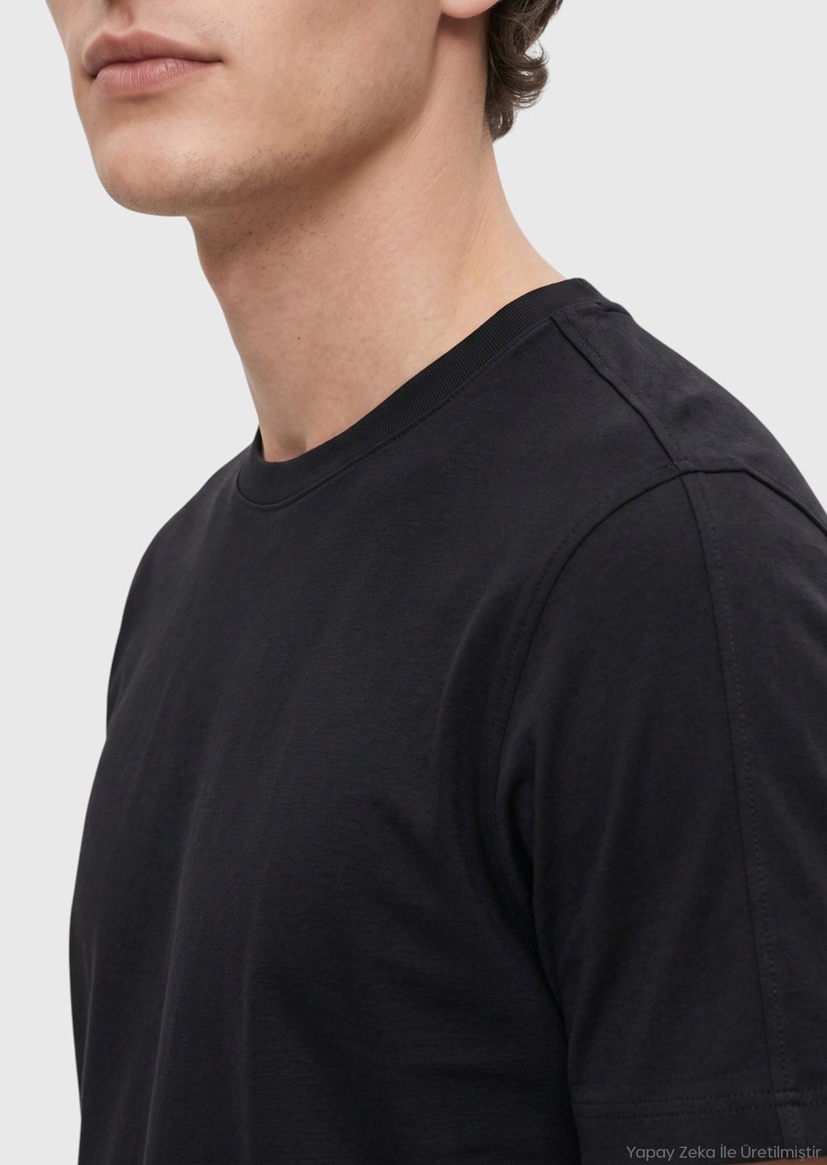 Ramsey Einfaches T-Shirt mit Rundhalsausschnitt Black