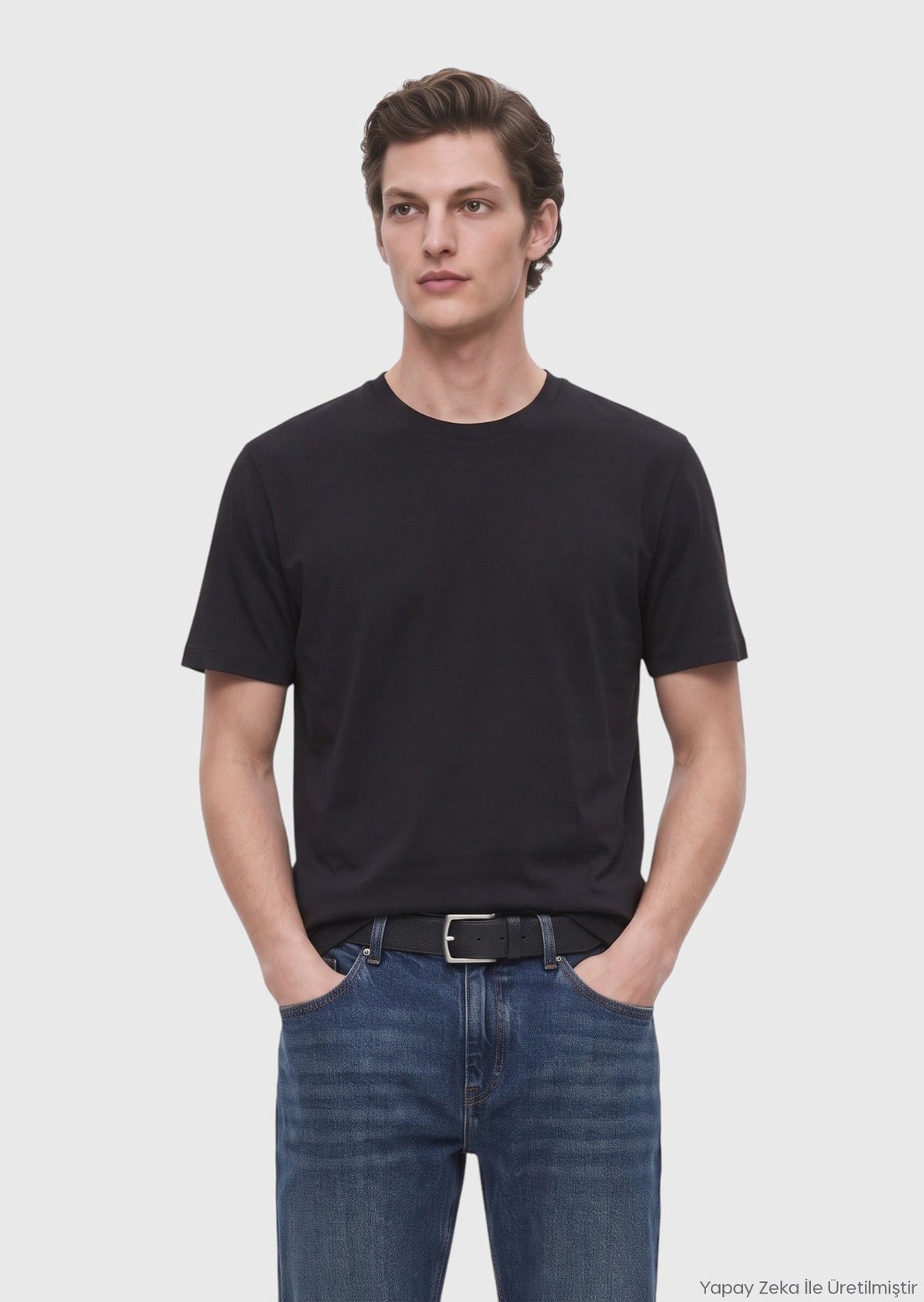 Einfaches T-Shirt mit Rundhalsausschnitt