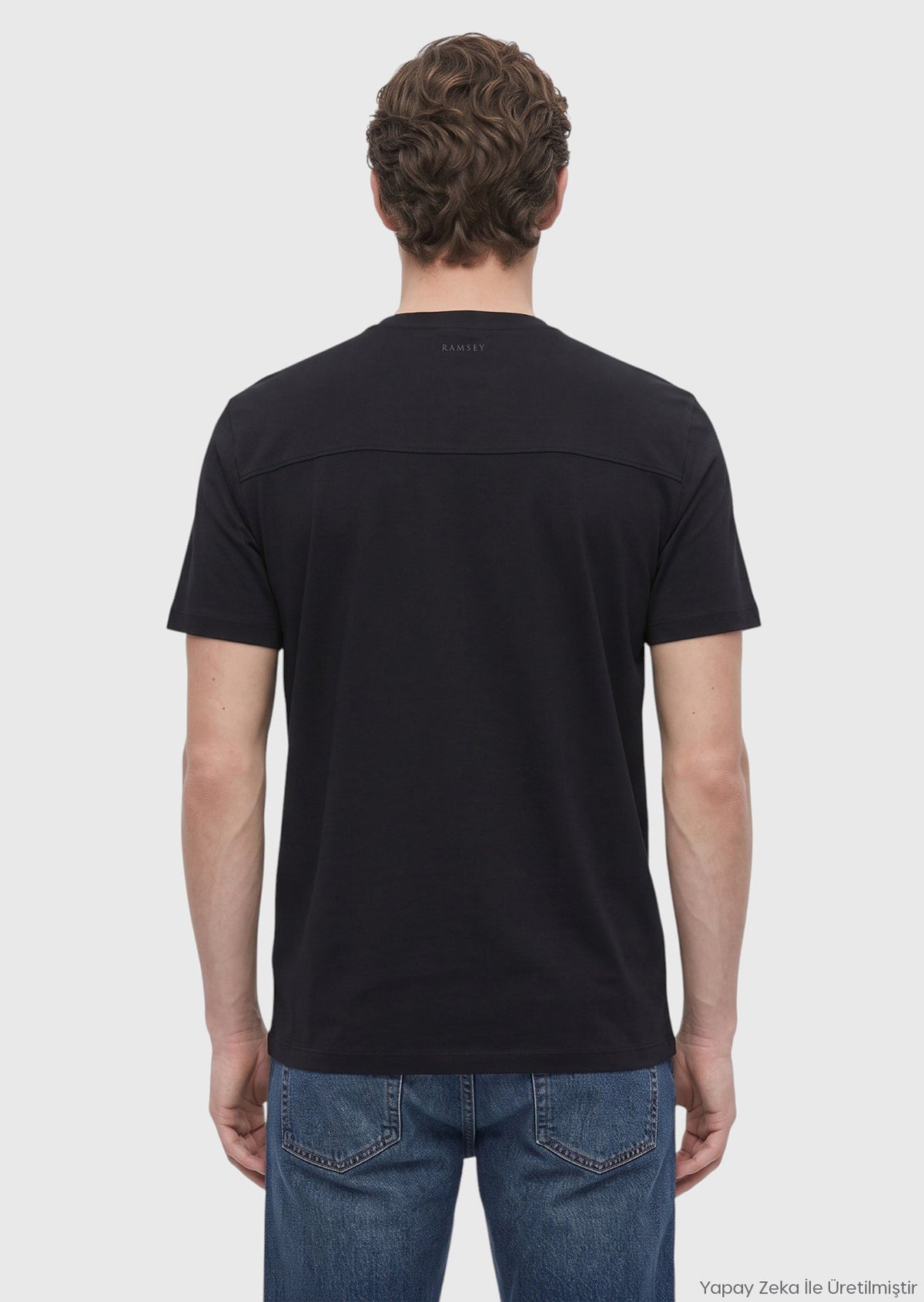 Ramsey Einfaches T-Shirt mit Rundhalsausschnitt Black