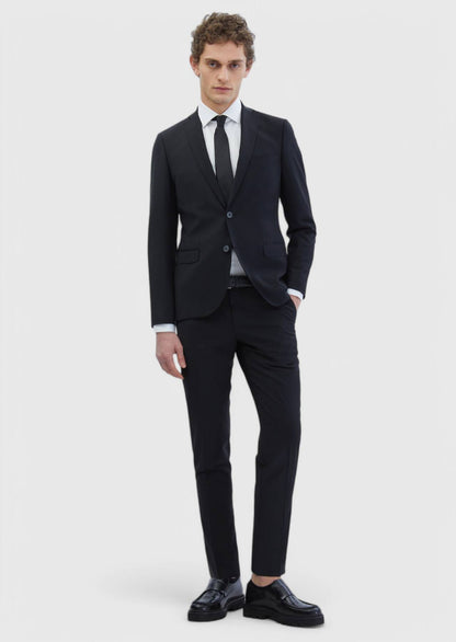 Schwarzer Slim-Fit-Anzug aus Wollmischung