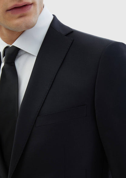 Schwarzer Slim-Fit-Anzug aus Wollmischung