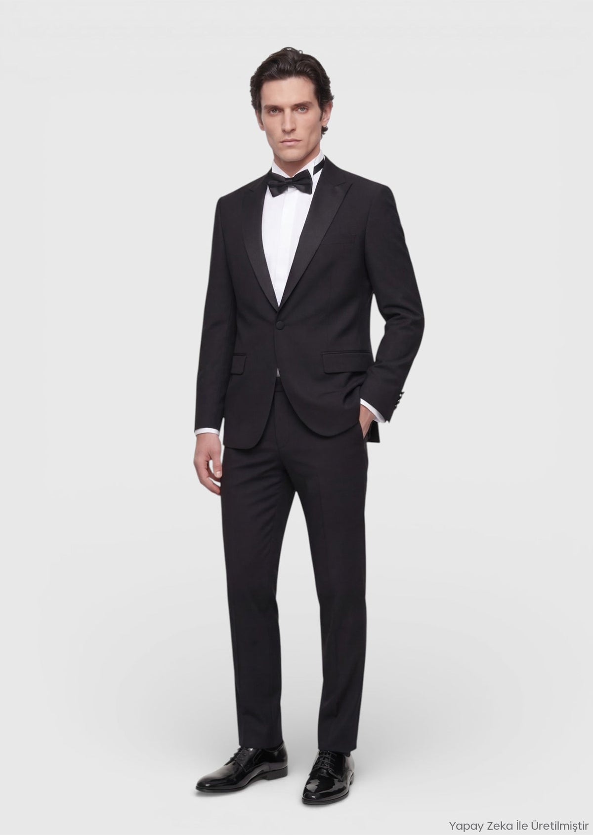 Ramsey Schwarzer moderner Tuxedo mit Schalkragen Siyah
