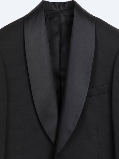 Schwarzer Modern Fit Smoking mit Schalkragen