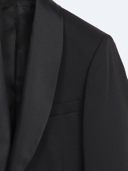 Schwarzer Modern Fit Smoking mit Schalkragen