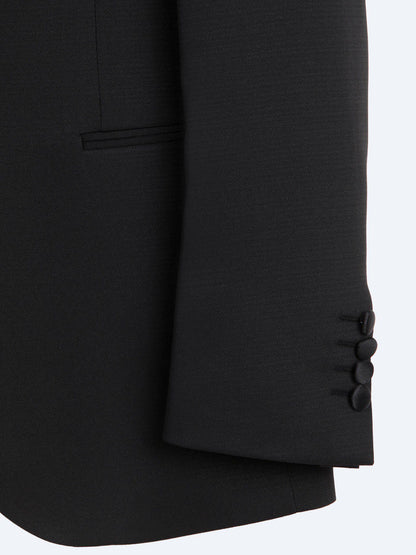 Schwarzer Modern Fit Smoking mit Schalkragen
